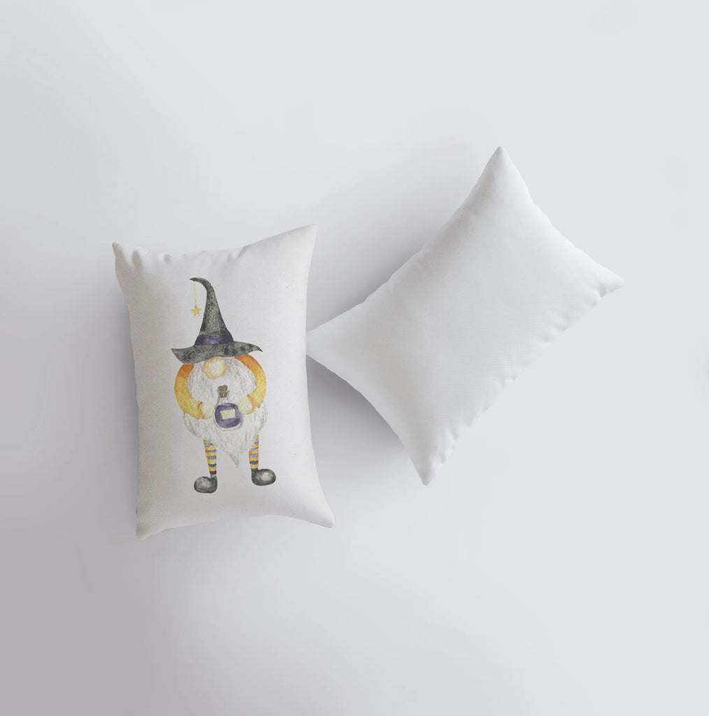 Halloween Gnome with Witch Hat Pillow | Gnome Decor | 12x18 | Pillow Cover | Modern Farmhouse | Primitive Decor | Home Decor | Lumbar Pillow UniikPillows