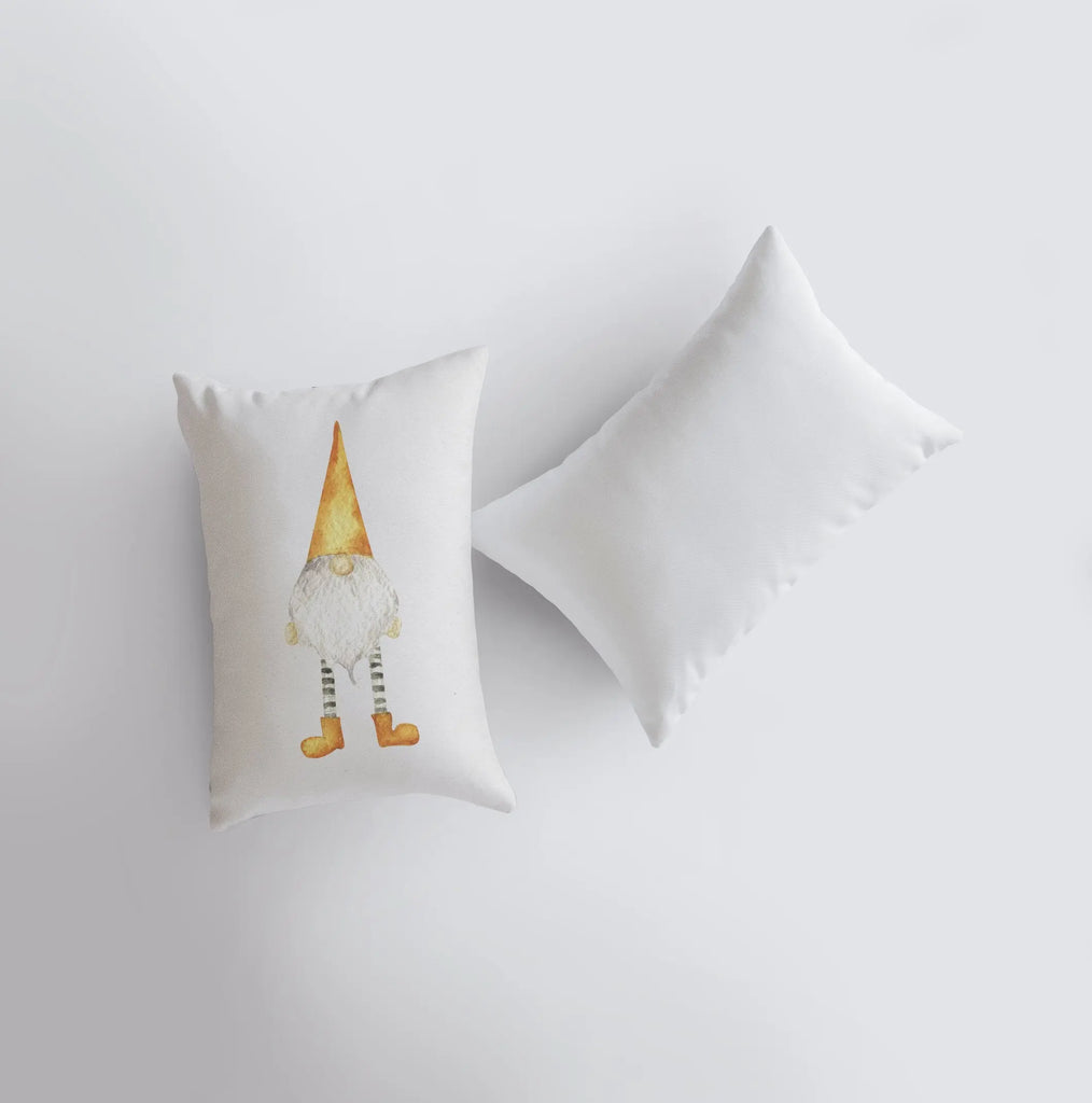 Halloween Tall Gnome with Orange Hat Pillow | Gnome Decor | 12x18 | Pillow Cover | Gift ideas | Primitive Decor | Home Decor | Lumbar Pillow UniikPillows