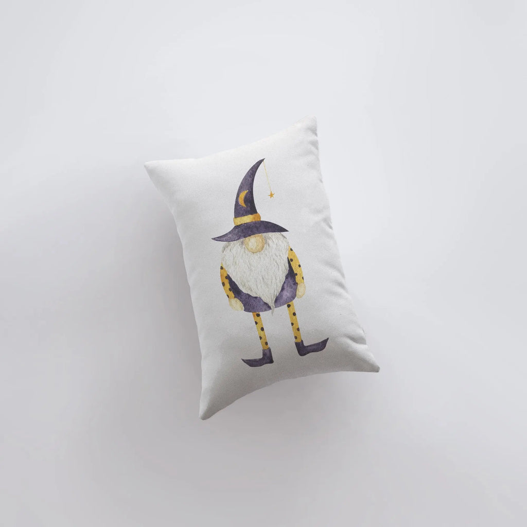 Halloween Wizard Gnome Wearing Purple and Gold Pillow | Gnome Decor | 12x18 | Pillow Cover | Primitive Decor | Home Decor | Lumbar Pillow UniikPillows