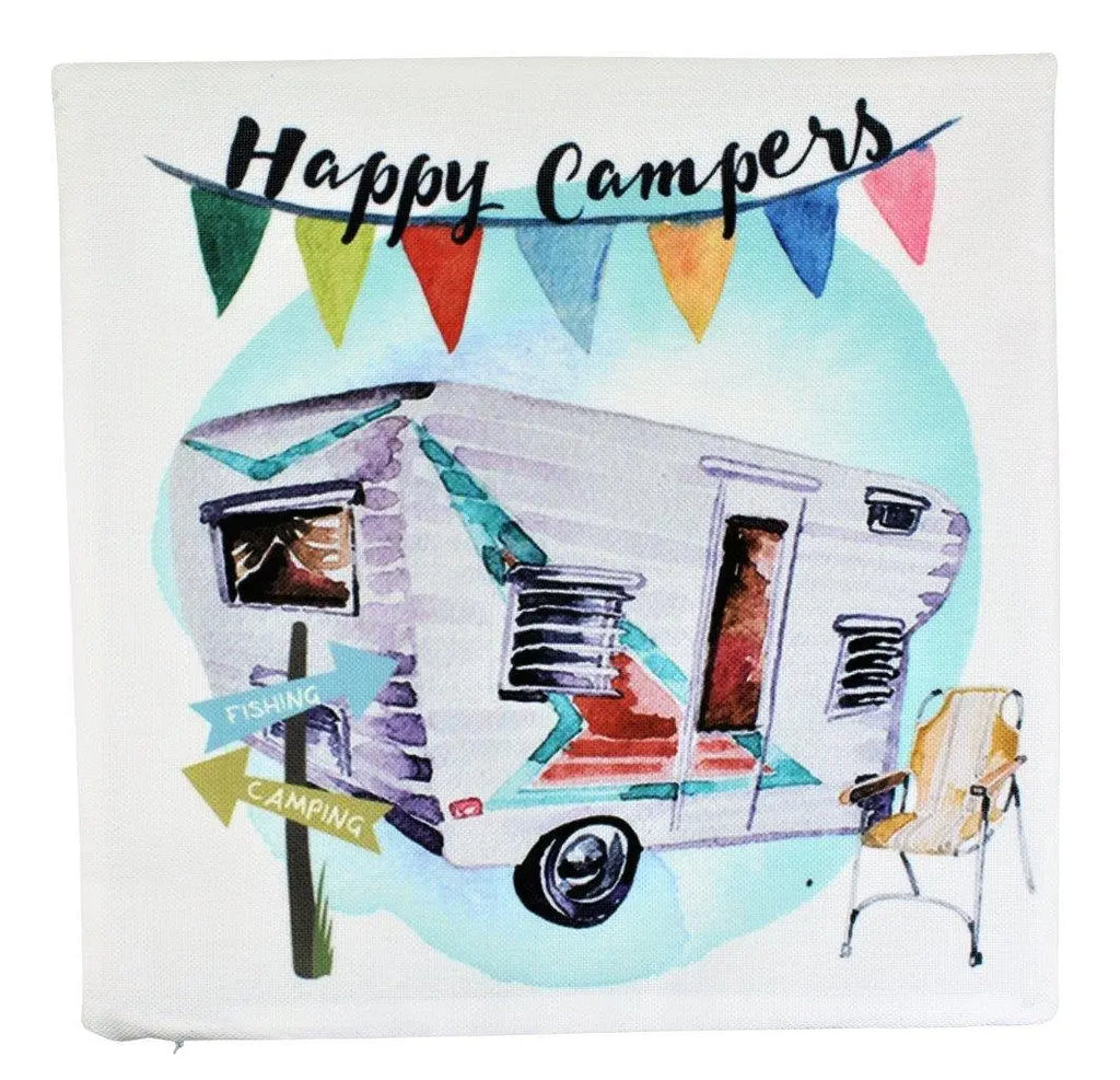 Happy  Camper | Fun Times | Vintage Camper | Pillow Cover | Camper Decorations | Throw Pillow | Camper Gifts | Camper Decor | Gift Ideas UniikPillows