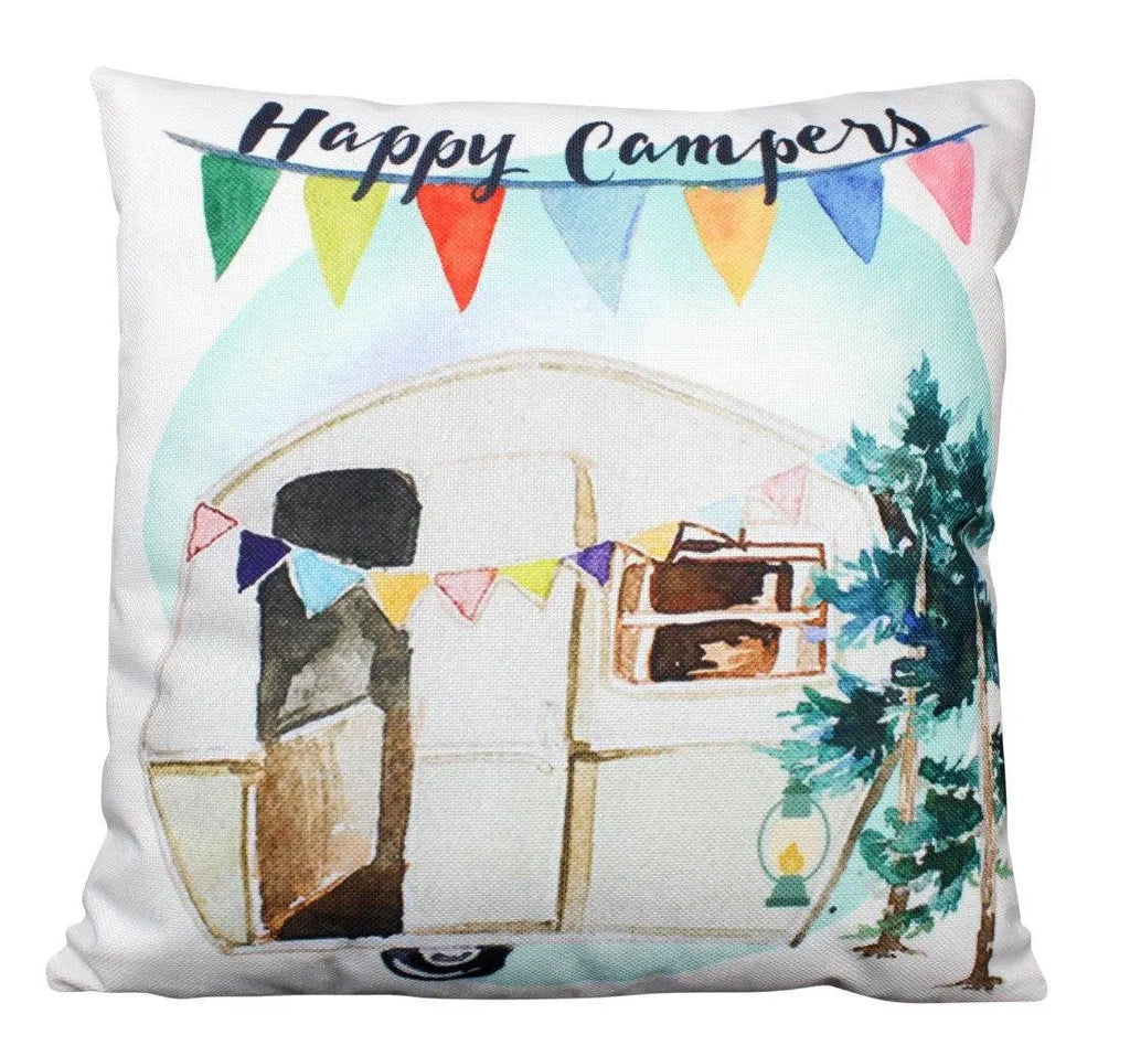 Happy Camper | Wander Lust | Pillow Cover | Camper Decorations | Throw Pillow | Vintage Camper | Camper Gifts | Camper Decor | Gift Ideas UniikPillows