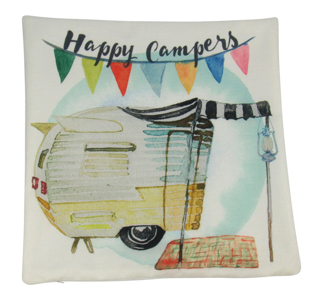 Happy Camper Canopy | Yellow | Pillow Cover |  Camper Decorations | Throw Pillow | Vintage Camper | Camper Gifts | Camper Decor | Gift UniikPillows