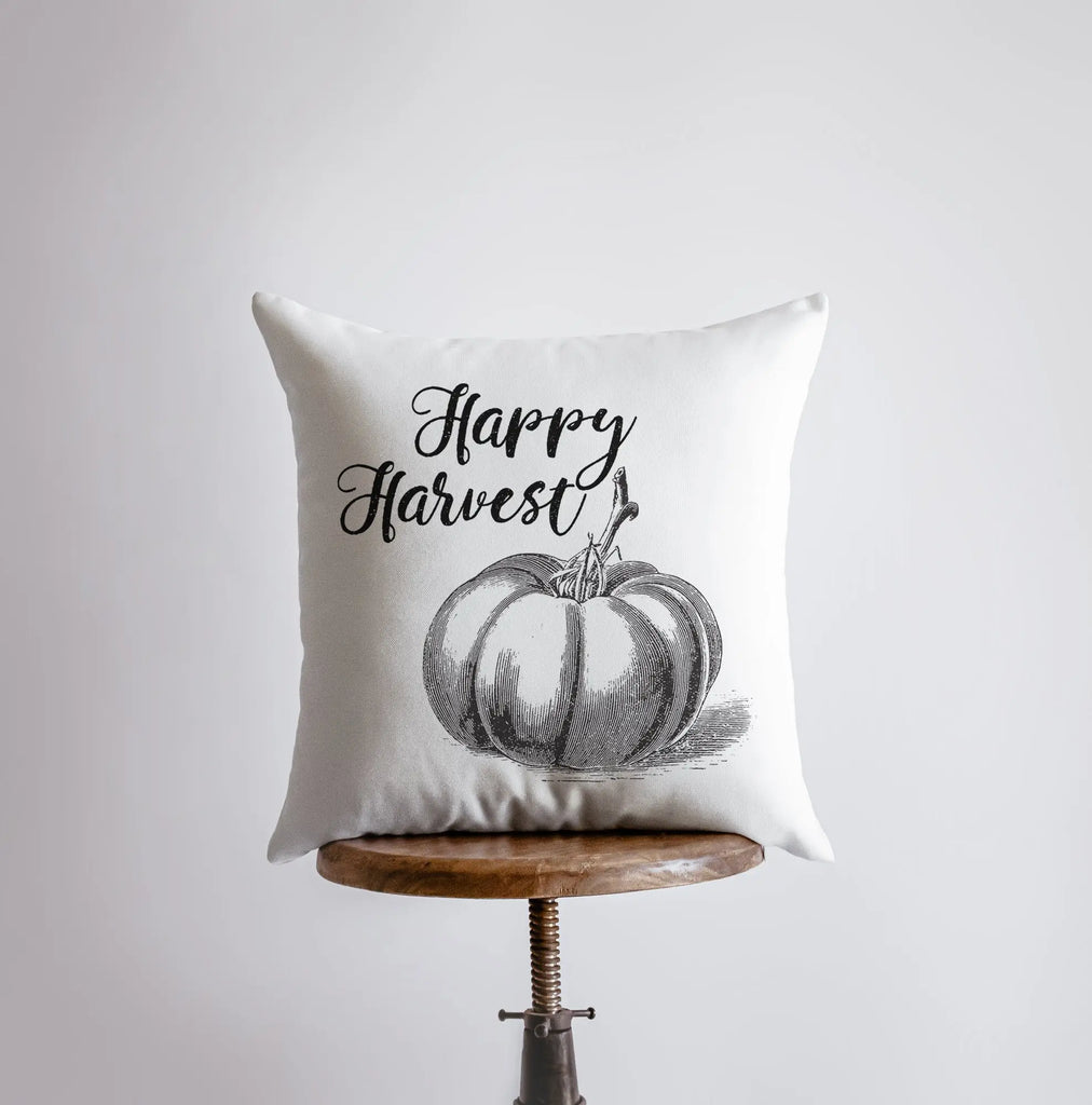 Happy Harvest | Pillow Cover | Home Decor | Modern Farmhouse | Primitive Decor | Pumpkin | Farmhouse Pillows | Country Decor | Gift for her UniikPillows