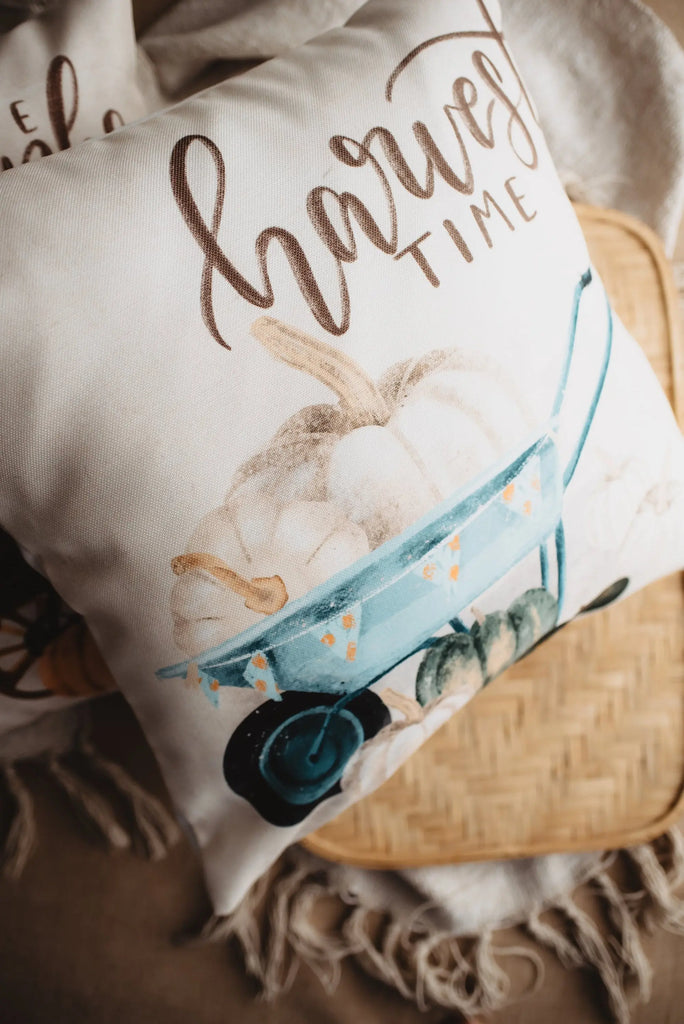Harvest Time Pillow Cover |  Pumpkin Wagon Pillow | Farmhouse Pillows | Country Decor | Fall Throw Pillows | Cute Throw Pillows | Gift UniikPillows