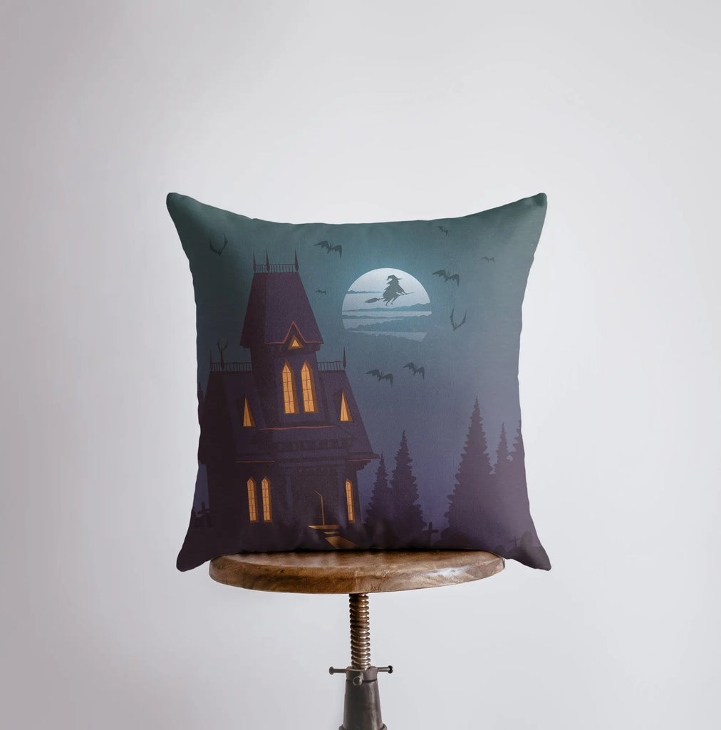 Haunted House Pillow Cover | Fall Décor | Halloween Pillows | Halloween Décor | Fall Throw Pillows | Cute Throw Pillows UniikPillows