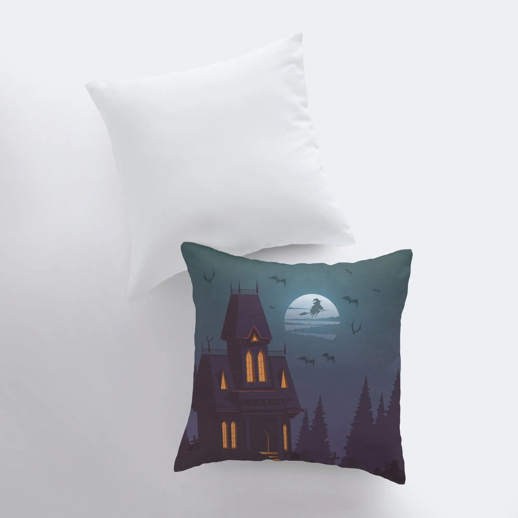 Haunted House Pillow Cover | Fall Décor | Halloween Pillows | Halloween Décor | Fall Throw Pillows | Cute Throw Pillows UniikPillows