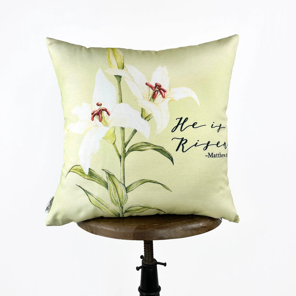 He Is Risen | White Flower | Spring Decorations | Spring Home Décor | Decorative Pillow | Spring Throw Pillow | Easter Gift | UniikPillows UniikPillows