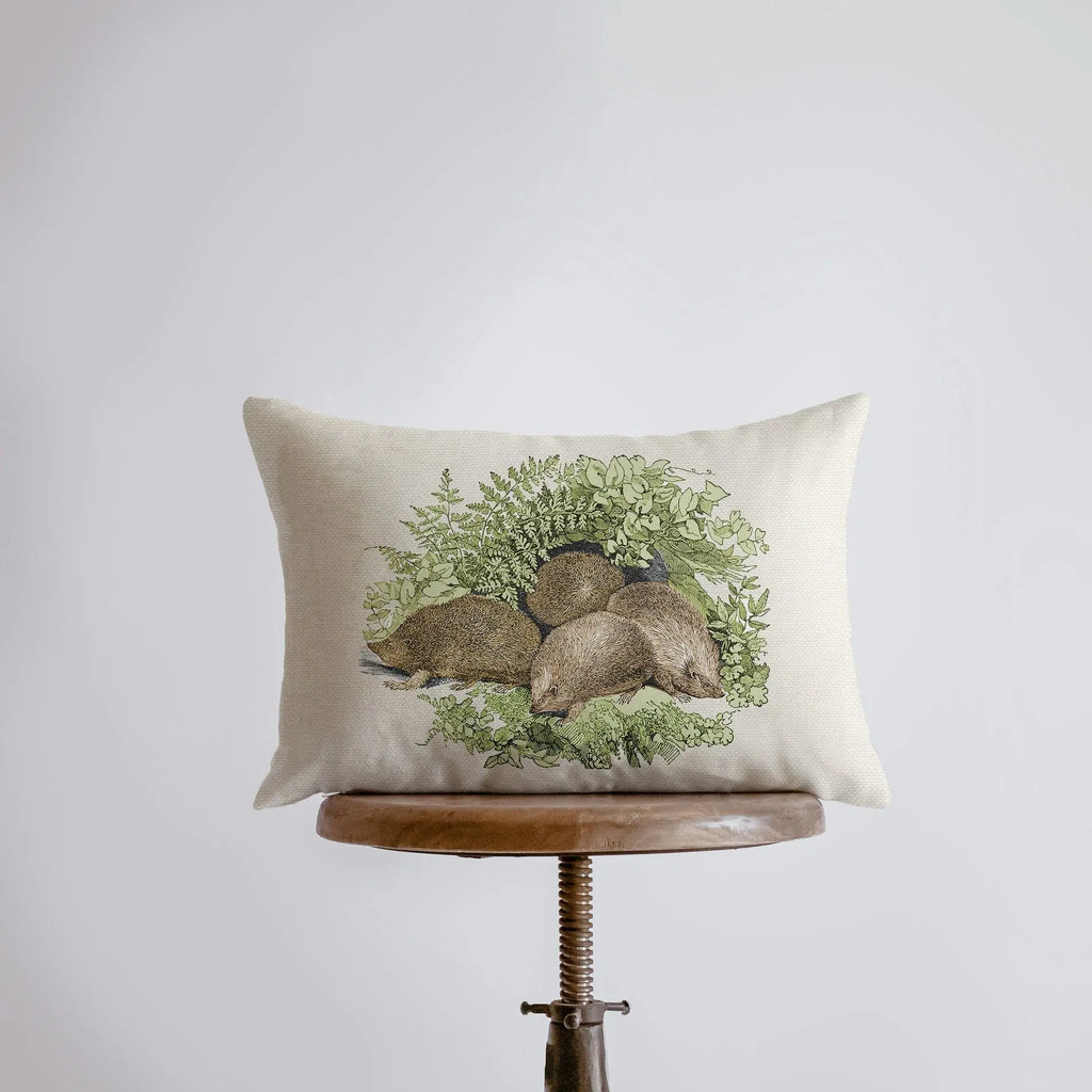 Hedgehog |  18x12 | Vintage | Pillow Cover | Throw Pillow | Animals | Cute Animal | Wild Animal | Decorative Throw Pillows | Room Décor UniikPillows