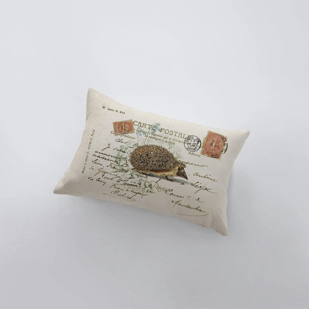 Hedgehog | Vintage | Pillow Cover | Throw Pillow | Animals | Cute Animals | Wild Animals | Decorative Throw Pillows | Room Decor | Gift - UniikPillows
