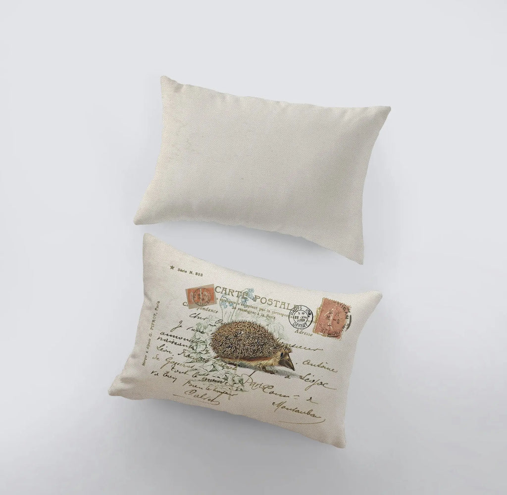 Hedgehog | Vintage | Pillow Cover | Throw Pillow | Animals | Cute Animals | Wild Animals | Decorative Throw Pillows | Room Decor | Gift - UniikPillows