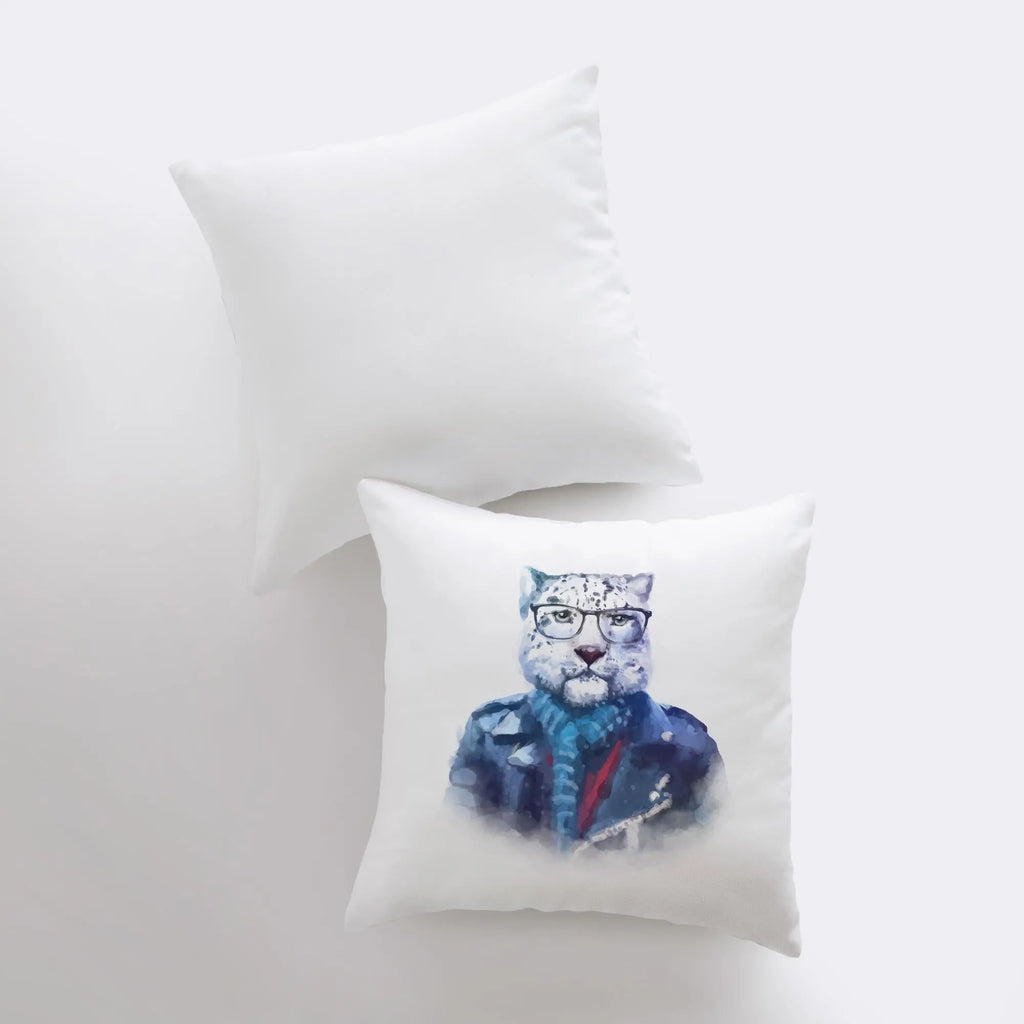 Hipster Snow Leopard | Pillow Cover | Leopard | Throw Pillow | Home Décor | Snow | Wilderness | Cute Throw Pillows | Best Throw Pillows UniikPillows