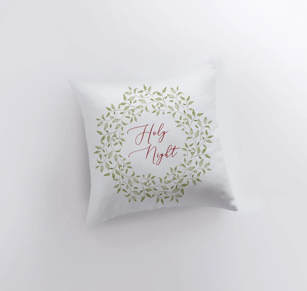 Holy Night Leaf Wreath | Throw Pillow | Christmas Pillow | Home Decor | Christmas  | Christmas tree | Christmas Gifts | Room Decor UniikPillows