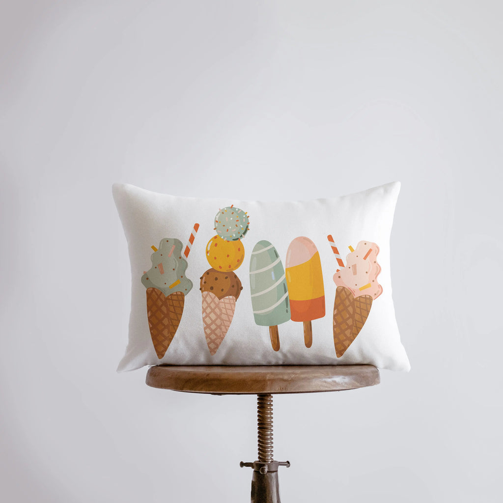 Ice Cream Cones | 18x12 | Repeat Pattern | Pool Decor | Summer Decor | Ice Cream Cone | Pillow Cover | Home Decor | Throw Pillows |Gift idea - UniikPillows