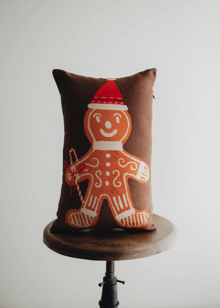 Iced Gingerbread Man | Christmas Throw Pillow | 12x18 18x12 | Rustic Home Decor | Rustic Christmas Decor | Farmhouse Decor | Room Decor UniikPillows