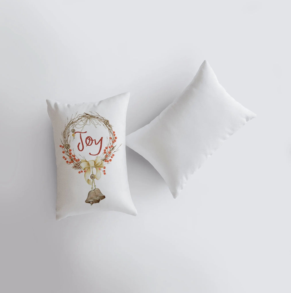 Joy Christmas | Throw Pillow Cover | Home Decor | Christmas Pillow | Christmas Decor | White Pillow Covers | Cute Throw Pillows | Room Decor UniikPillows