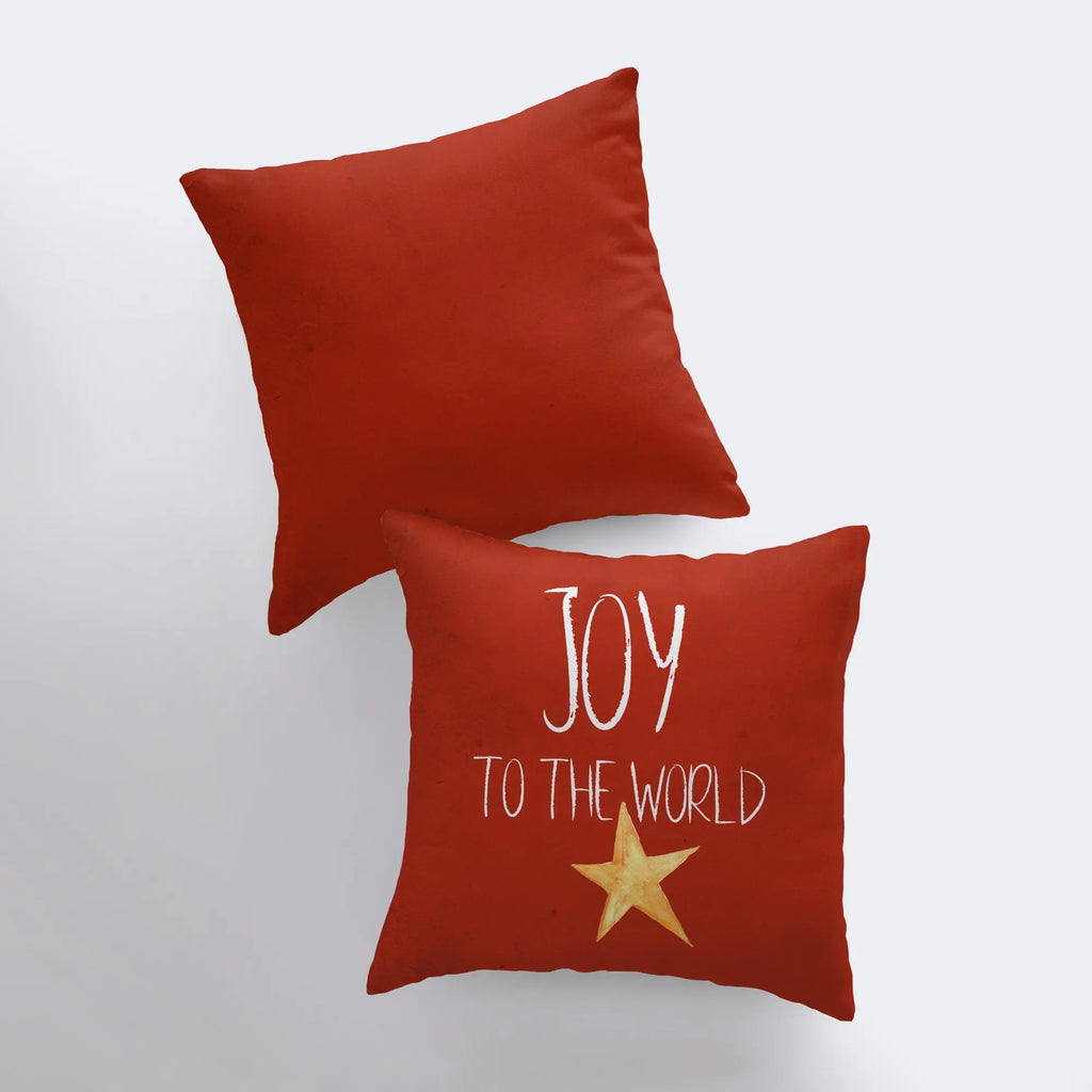 Joy to the World | Red Throw Pillow | Home Decor | Christmas Pillow Cover | Christmas Décor | Red Throw Pillow | Luxury Home Decor | Mom Gift UniikPillows