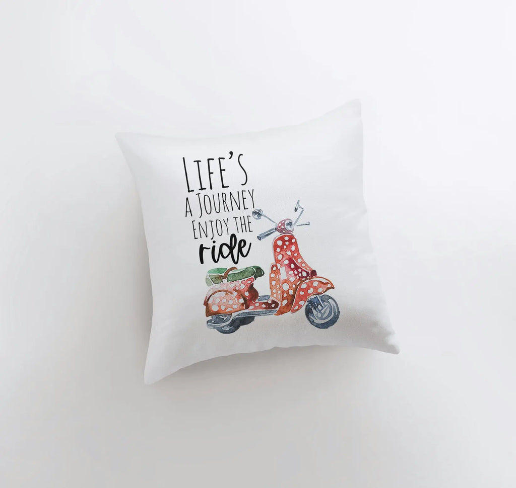Life's a Journey | Pillow Cover | Travel Quote | Throw Pillow | Enjoy the Ride | Famous Quotes | Motivational Quotes | Bedroom Decor UniikPillows