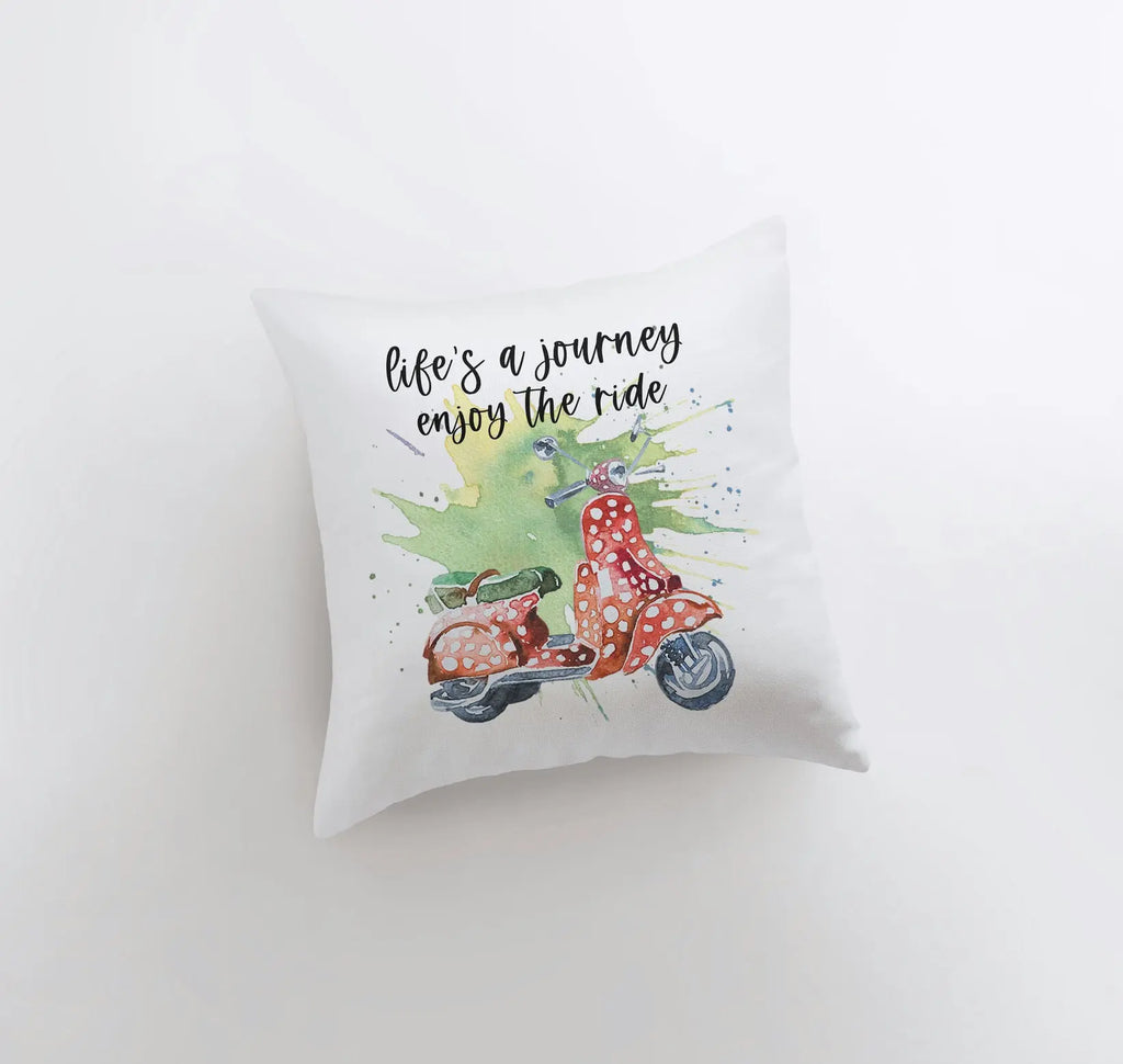Life's a Journey | Pillow Cover | Travel Quote | Throw Pillow | Enjoy the Ride | Pillow | Inspirational Quote | Home Decor | Moped UniikPillows