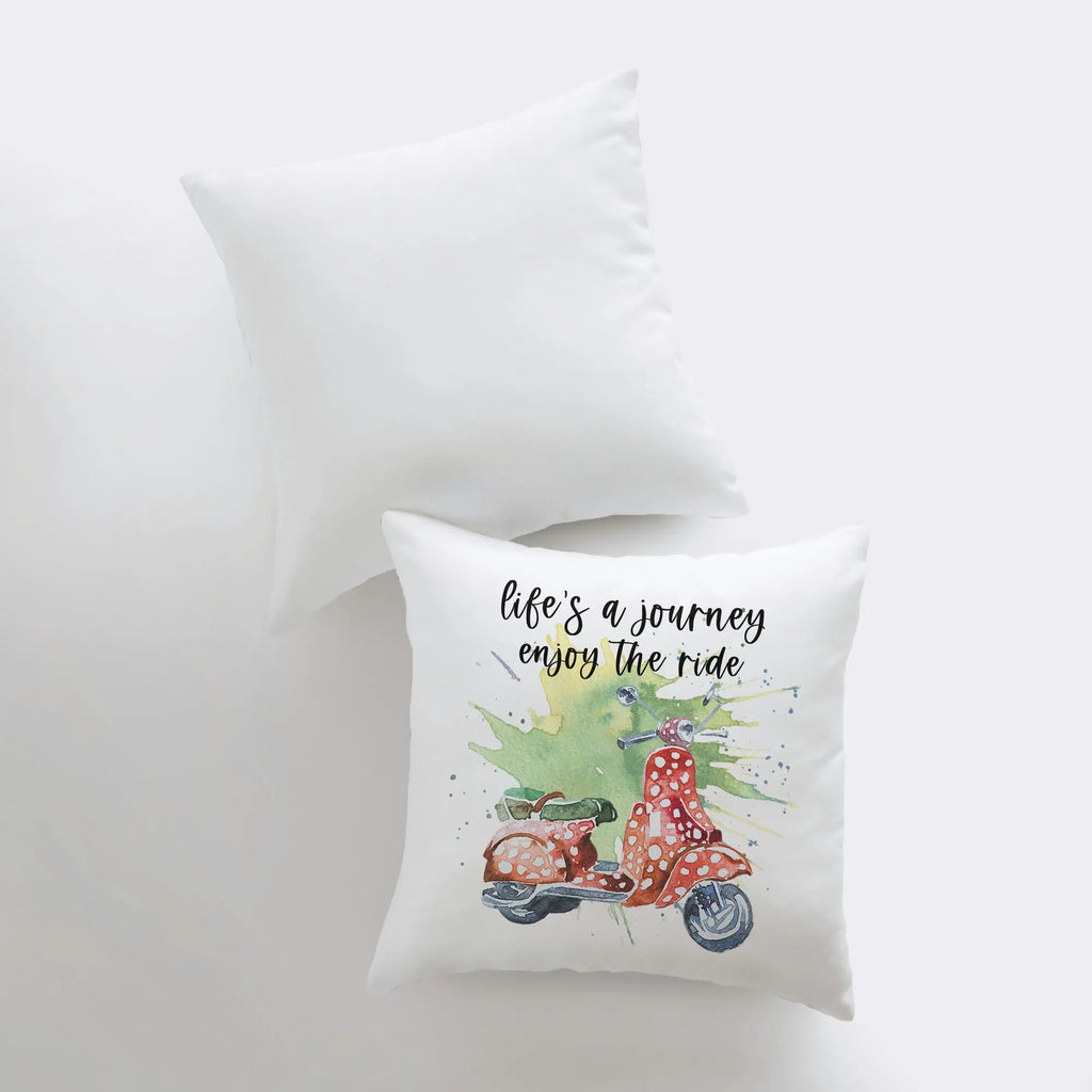 Life's a Journey | Pillow Cover | Travel Quote | Throw Pillow | Enjoy the Ride | Pillow | Inspirational Quote | Home Decor | Moped UniikPillows