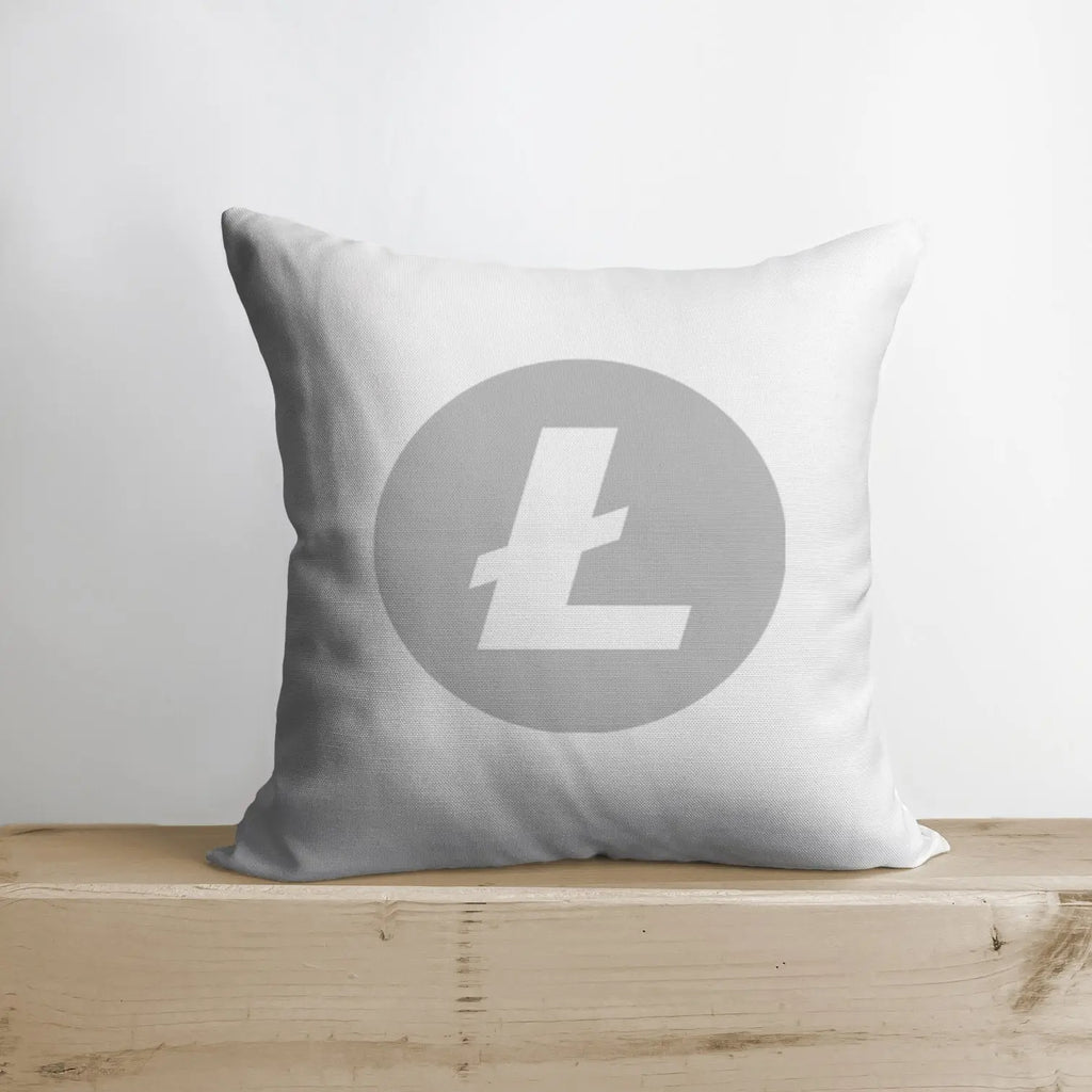 Litecoin Pillow | Double Sided | Litecoin Merch | Crypto Plush | Pillow Defi | Throw Pillows | Down Pillows | Crypto Pillows | Handmade in USA UniikPillows