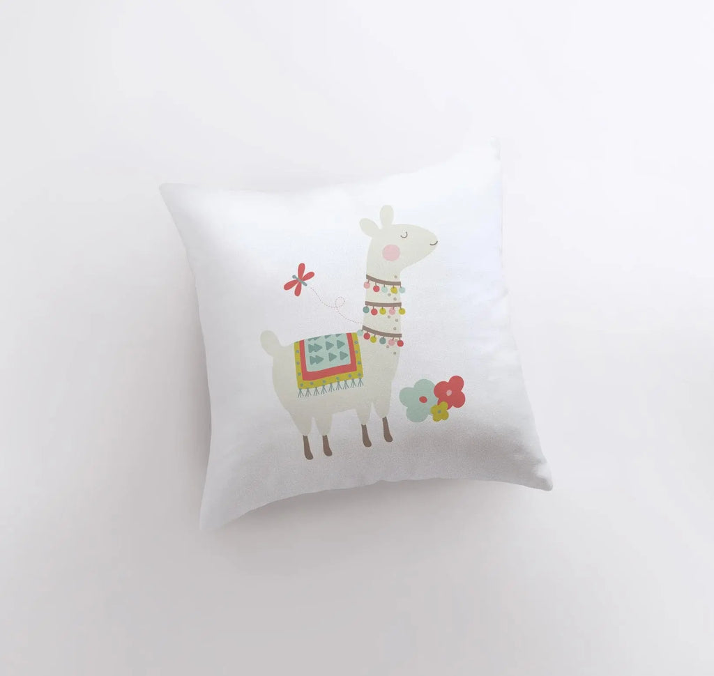 Llama with Necklace | Alpaca Pillow | Good Vibes Only | Cactus Pillow | Positive Vibes |South West | Lumbar Pillow | Llama Pillow Case UniikPillows