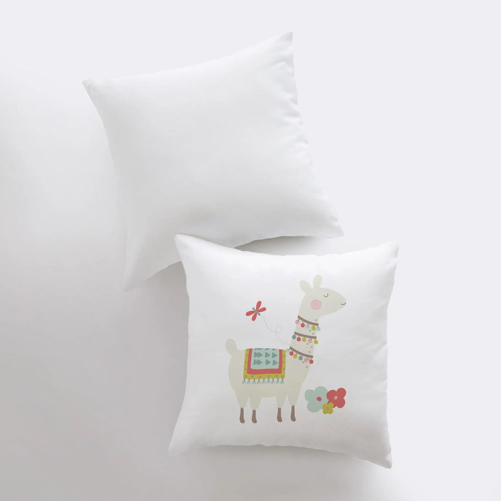 Llama with Necklace | Alpaca Pillow | Good Vibes Only | Cactus Pillow | Positive Vibes |South West | Lumbar Pillow | Llama Pillow Case UniikPillows