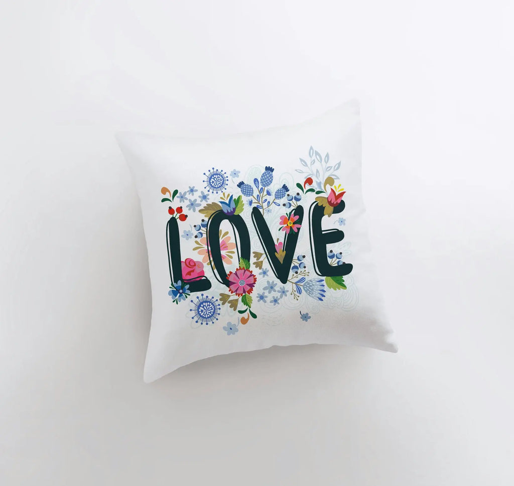 Love Floral Polkadot Pillow Cover | Gospel Pillow | Home Decor | Rustic Farm | Famous Quotes | Motivational Quotes | Bedroom Decor UniikPillows