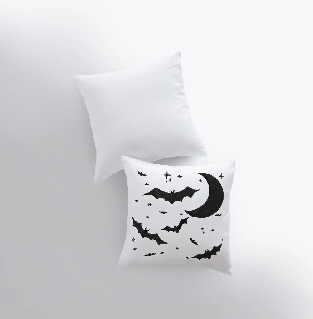 MINI Bats on White Pillow Cover | Fall Décor | Farmhouse Pillows | Country Décor | Fall Throw Pillows | Cute Throw Pillows | Bat Art UniikPillows