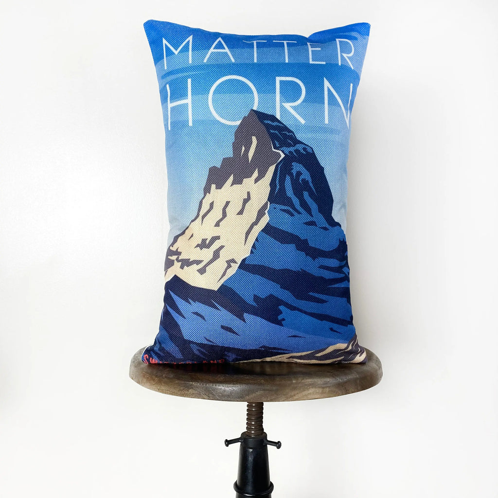 Matterhorn | Adventure Time | 12x18 | Pillow Cover | Wander lust | Throw Pillow | Travel Decor | Travel Gift | Gift for Friend | Switzerland UniikPillows