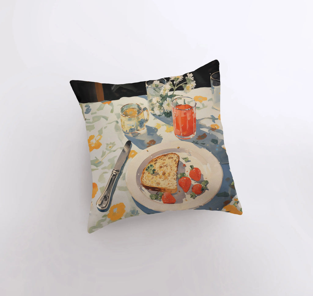 Morning Breakfast | Gouache Painting | Cottagecore | Food Pillow | Still Life | Throw Pillow | Home Decor | Gift for Her | Pillow Cover - UniikPillows