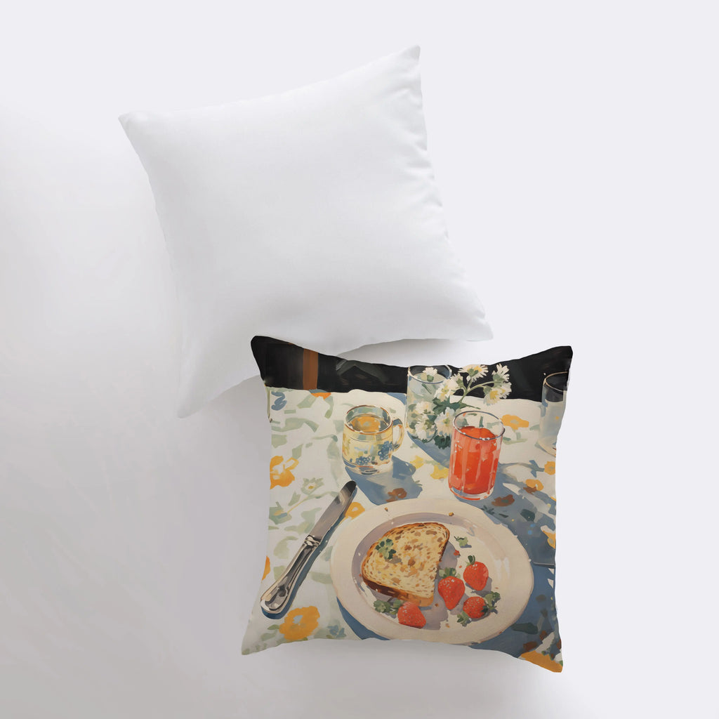 Morning Breakfast | Gouache Painting | Cottagecore | Food Pillow | Still Life | Throw Pillow | Home Decor | Gift for Her | Pillow Cover - UniikPillows