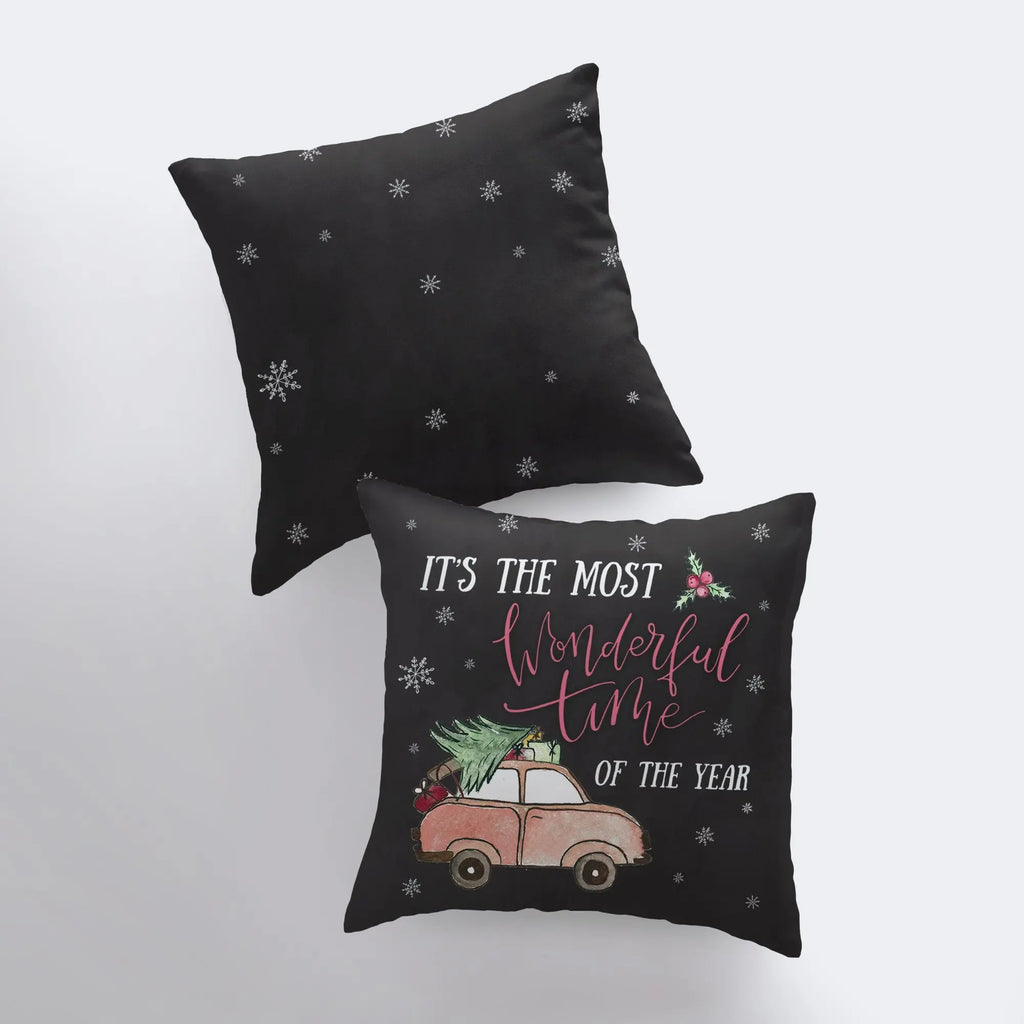Most Wonderful Time of the Year | Pillow Cover | Christmas Pillowcases | Christmas Decor | Throw Pillow | Home Decor | Rustic Christmas UniikPillows
