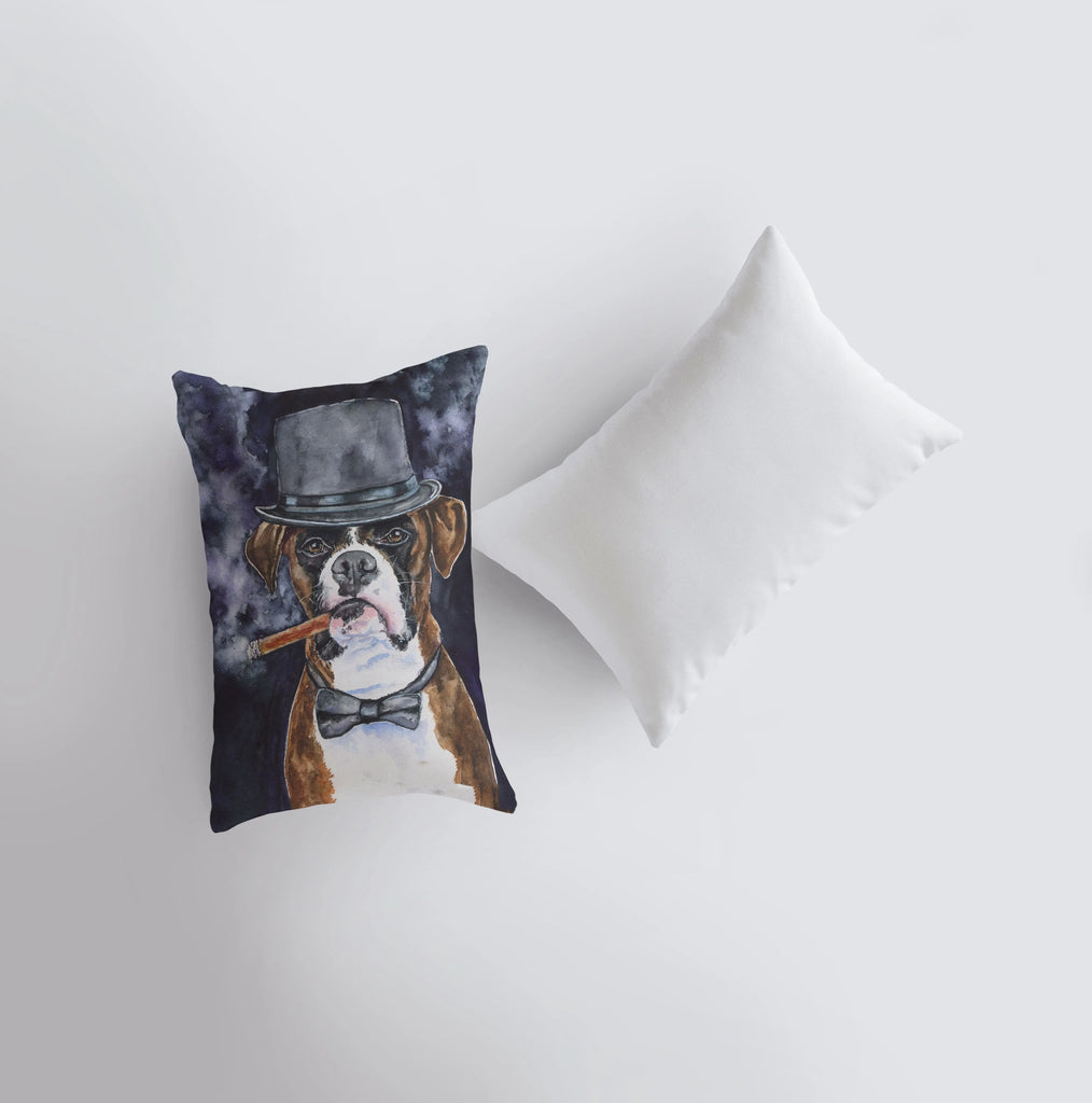 Mr. Boxer | Sophisticated Watercolor Boxer | 12x18 | Pillow Cover | Dog | Home Decor | Throw Pillow | Dog Lover Gift | Dog Mom Gift | Pillow UniikPillows