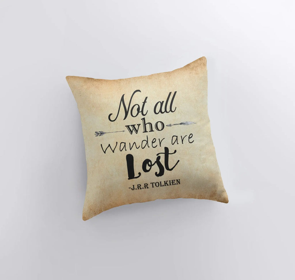 Not All Who Wander | Pillow Cover | Throw Pillow | JRR Tolkien | Room Decor | Home Decor | Bedroom Decor | Decorative Pillows for Couch UniikPillows
