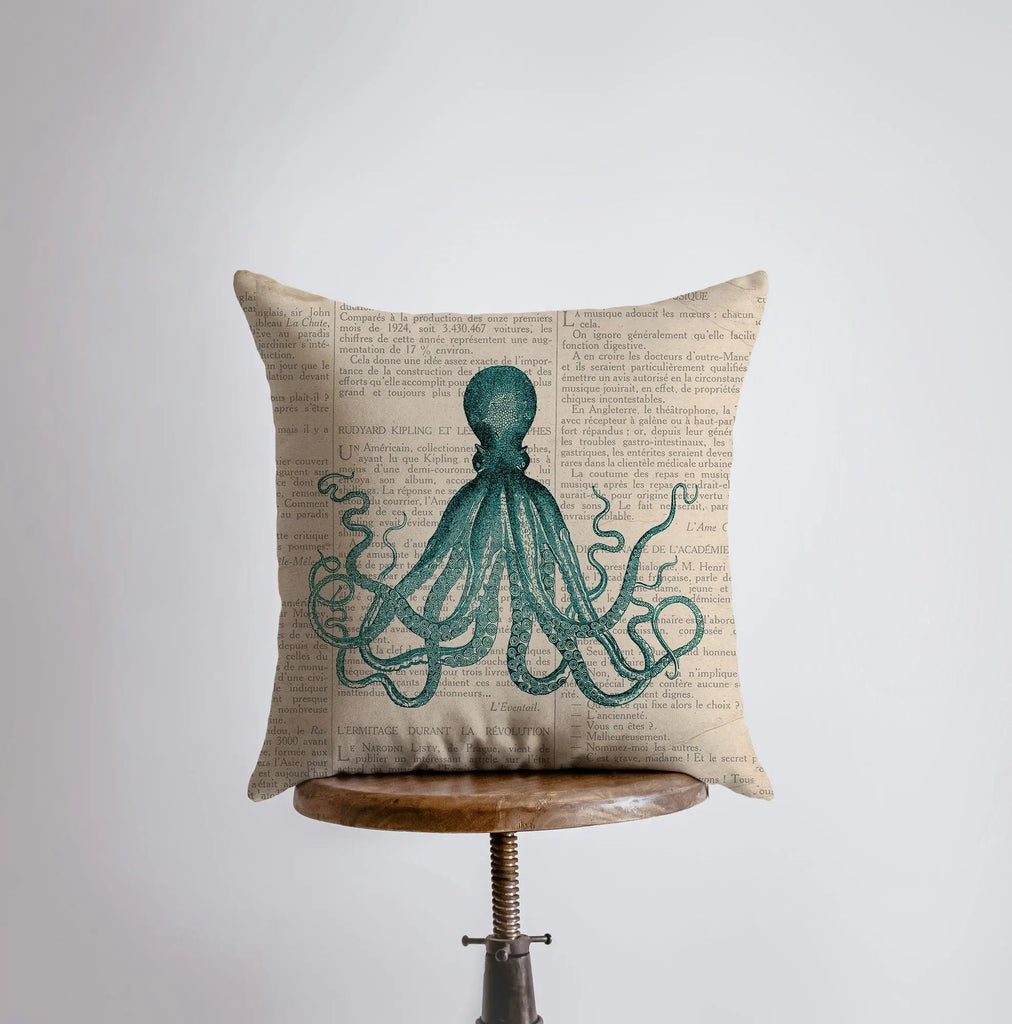 Octopus | Pillow Cover|Throw Pillow | Home Decor | Modern Coastal Decor | Nautical Pillow | Ocean | Gift for her | Accent Pillow Covers UniikPillows