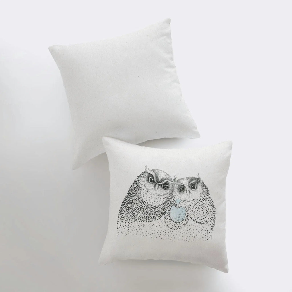 Owl Family | Pillow Cover | Owl Drawing | Throw Pillow | Home Decor | Wilderness | Owl | Country Decor | Aesthetic Room Decor | Gift For her UniikPillows
