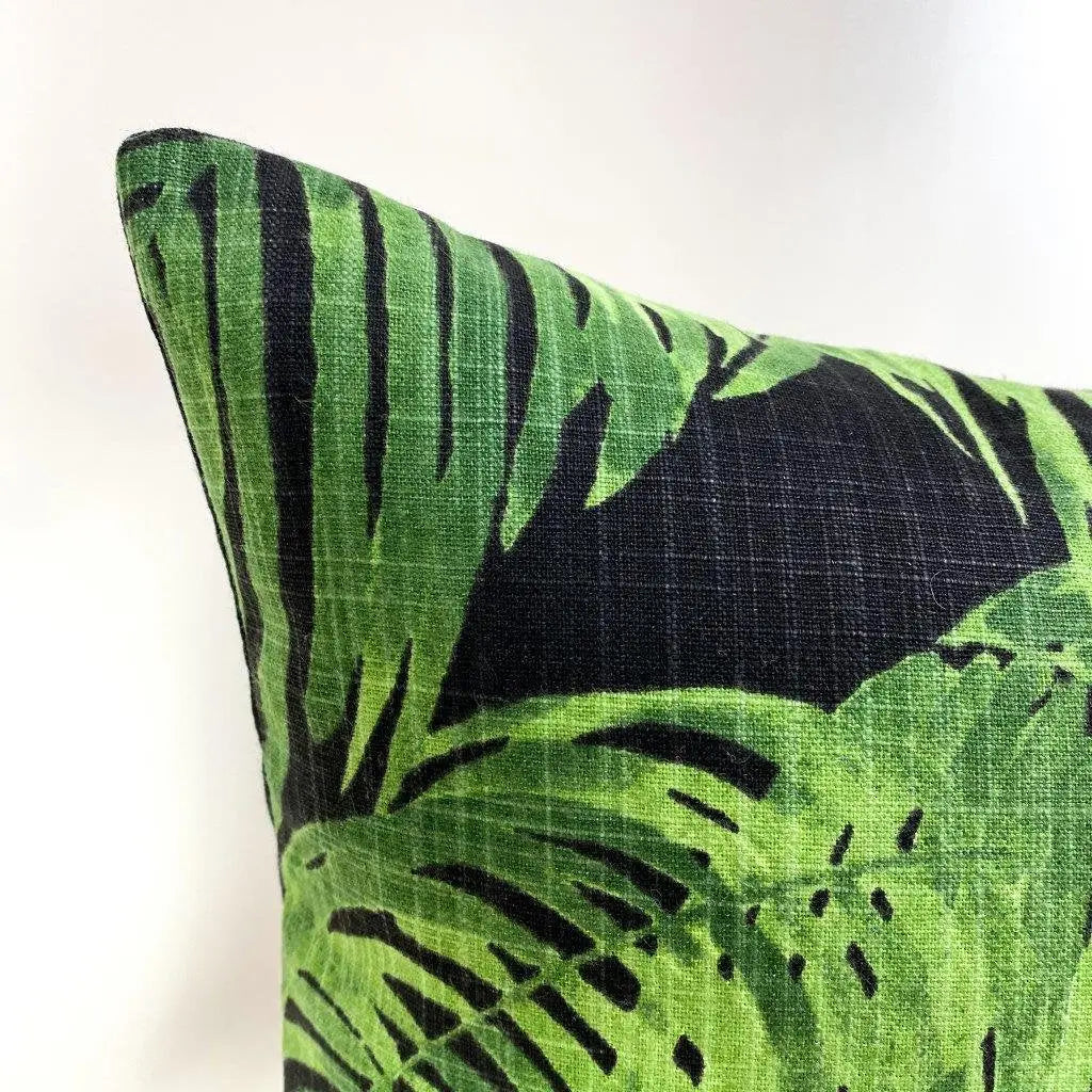 Palm Leaf | Throw Pillow | Palm Leaf Decor | Throw Pillow Cover | Black Pillow | Black Pillow Case | Black Pillow Covers | Gift for her UniikPillows