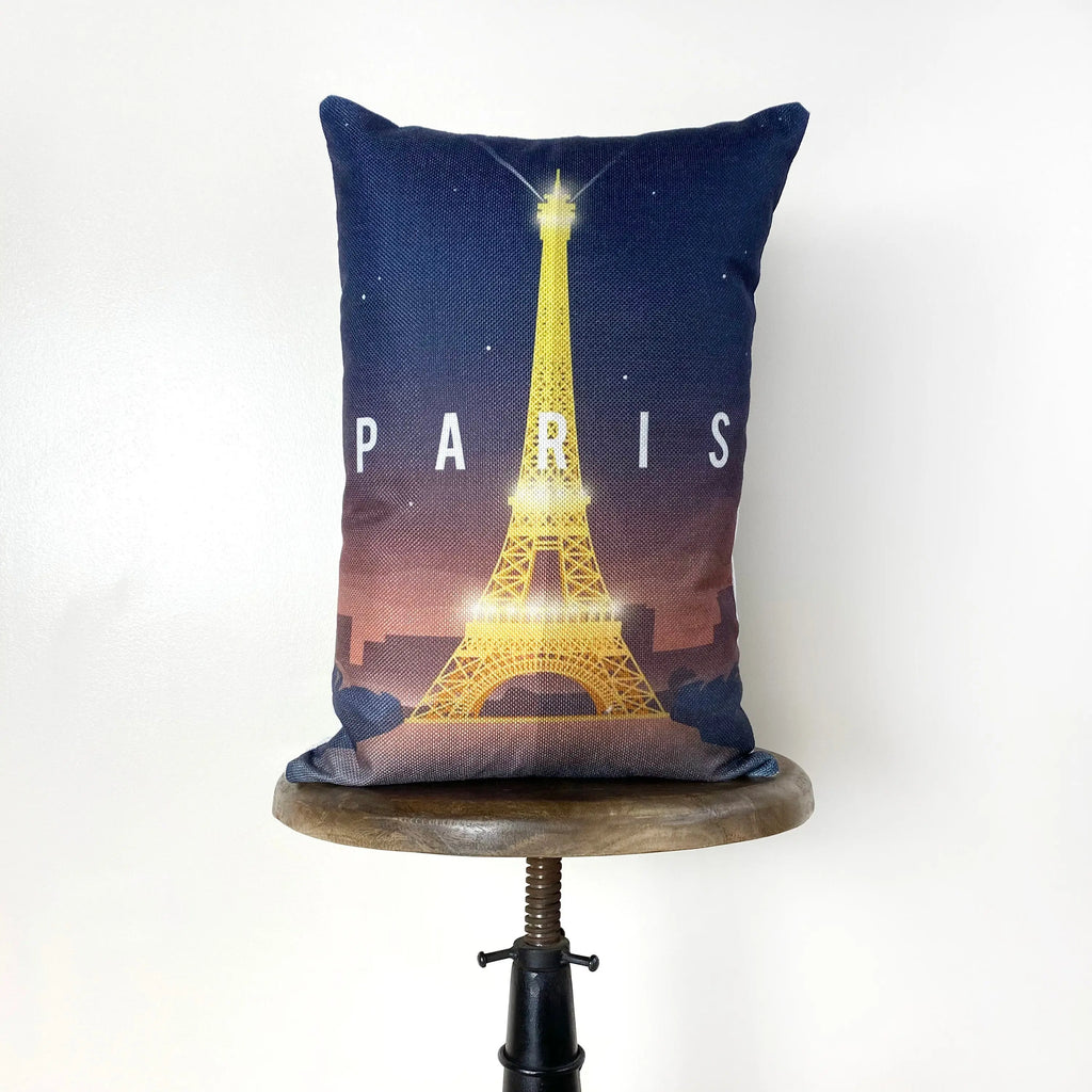 Paris | Adventure Time | 12x18 | Pillow Cover | Wander lust | Throw Pillow | Travel Decor | Travel Gifts | Gift for Friend | Eiffel Tower UniikPillows