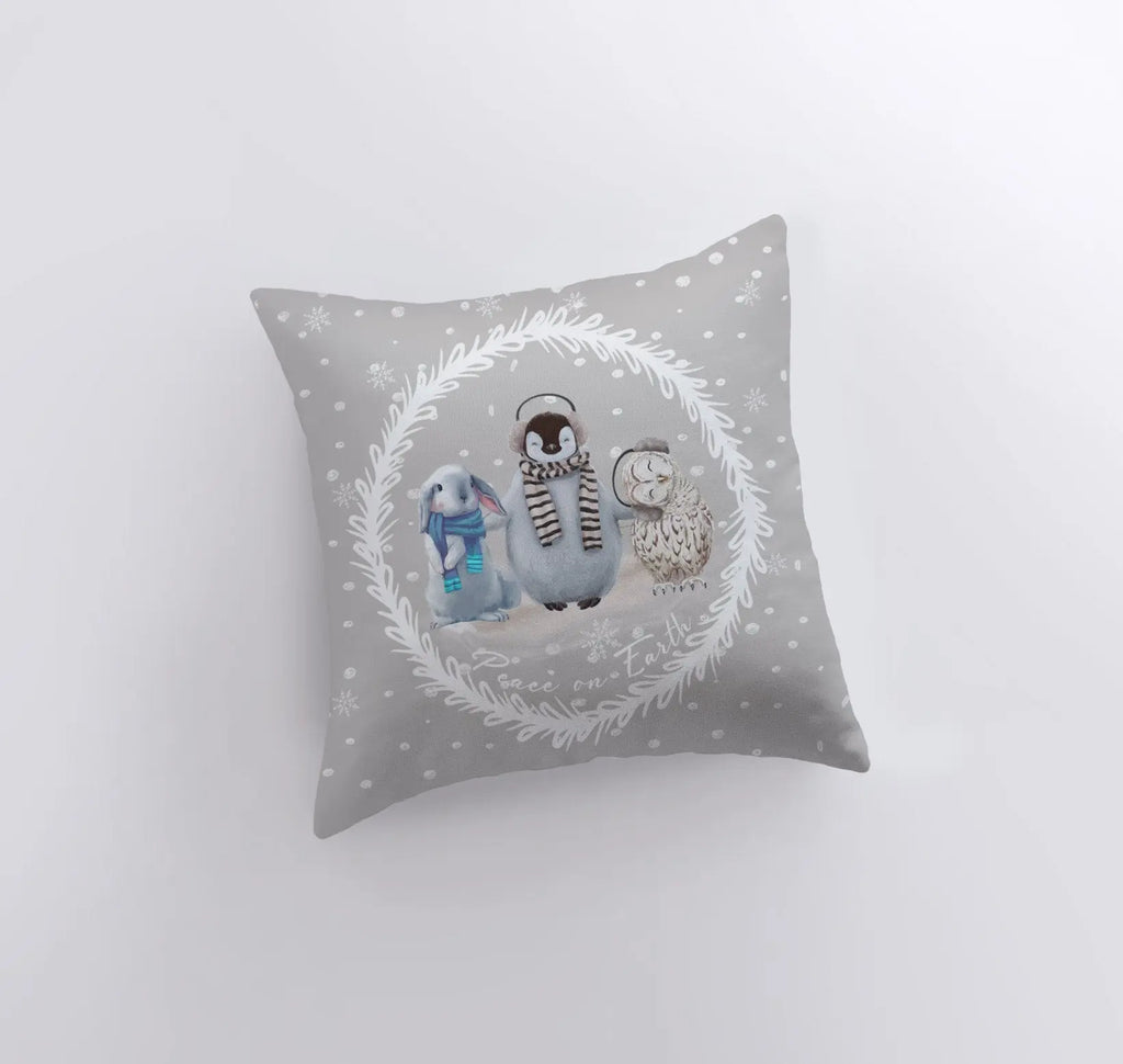 Peace on Earth | Grey Throw Pillows | Christmas Pillow | Best Friend Christmas Gift | Christmas Home Decor | Cute Home Decor | New Home Gift UniikPillows