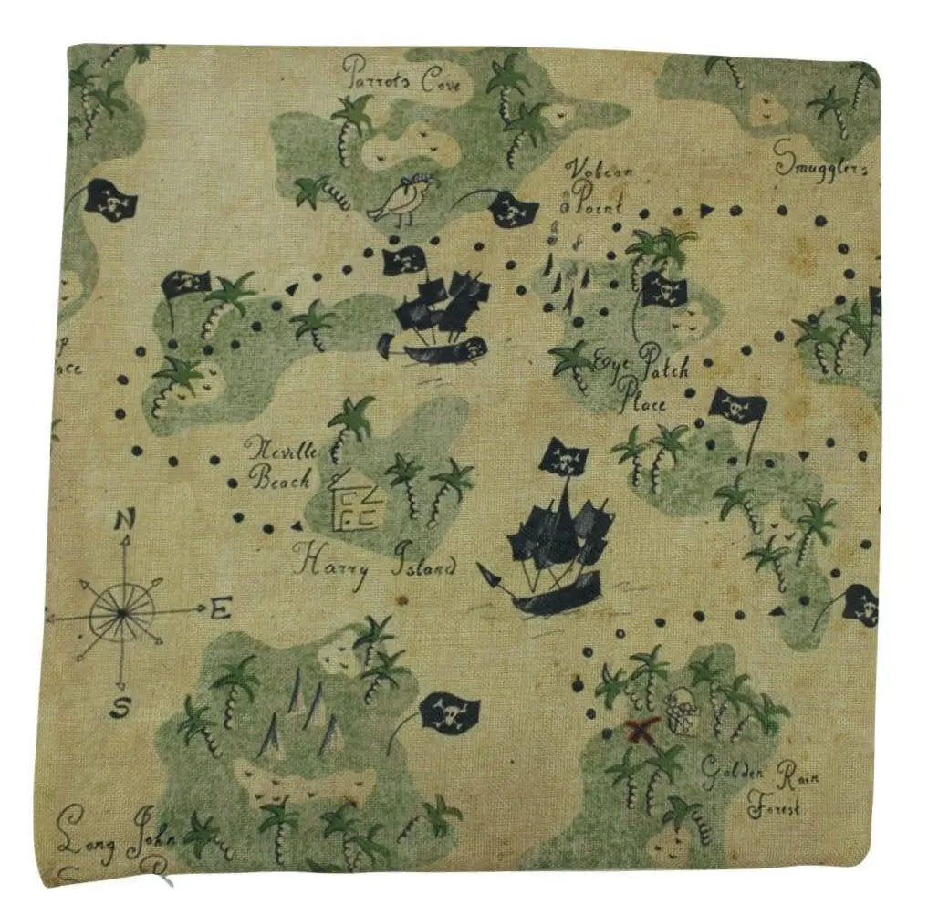Pirate | Map | Fun Gifts | Pillow Cover | Home Decor | Throw Pillows | Happy Birthday | Kids Room Decor | Kids Room | Room Decor | Gift idea UniikPillows