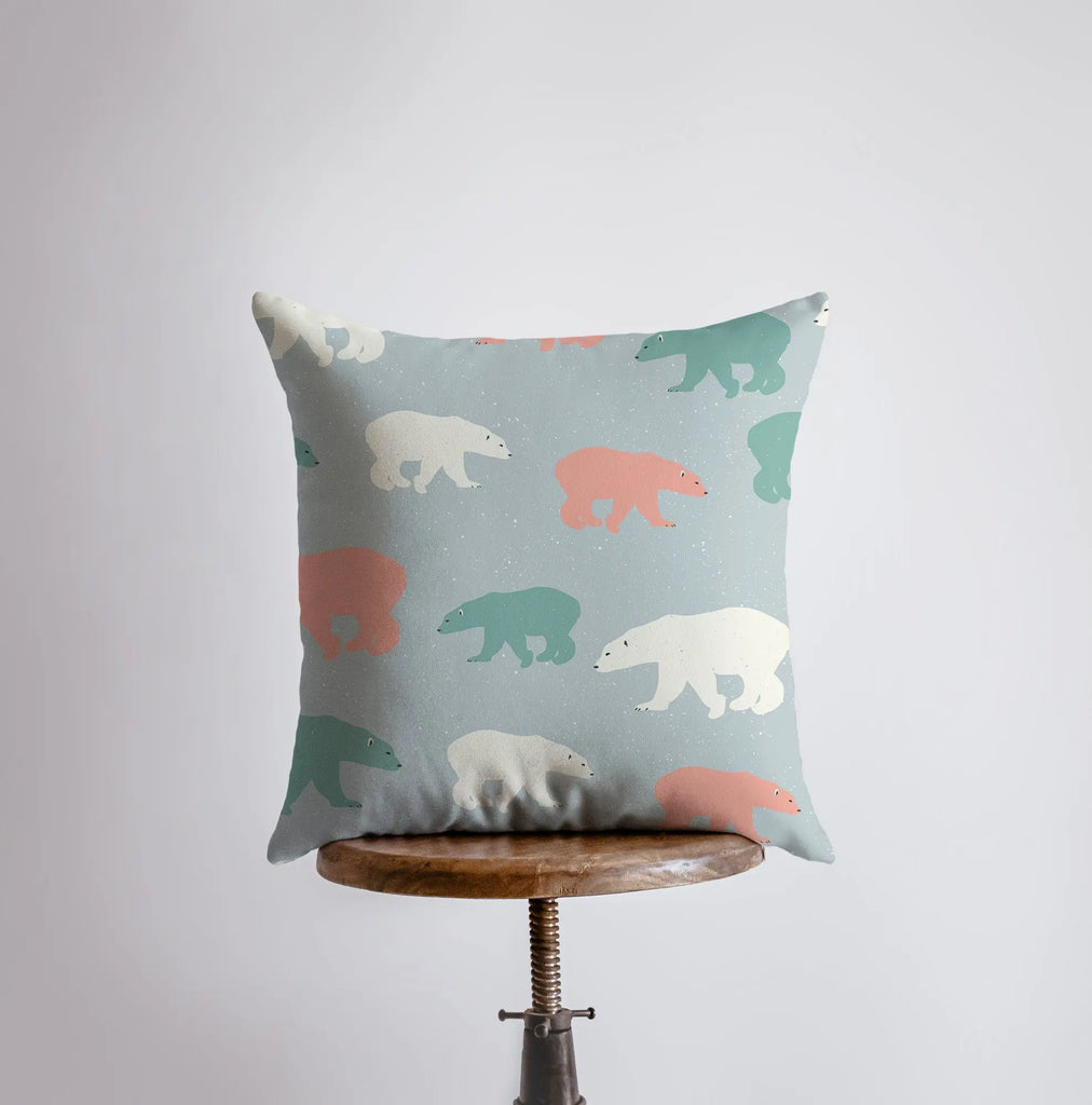 Polar Bear Repeat Pattern | Throw Pillow | Pillow Cover | Mama Bear | Cocoa Favor | Home Decor | Winter Décor | Home Decor Modern UniikPillows