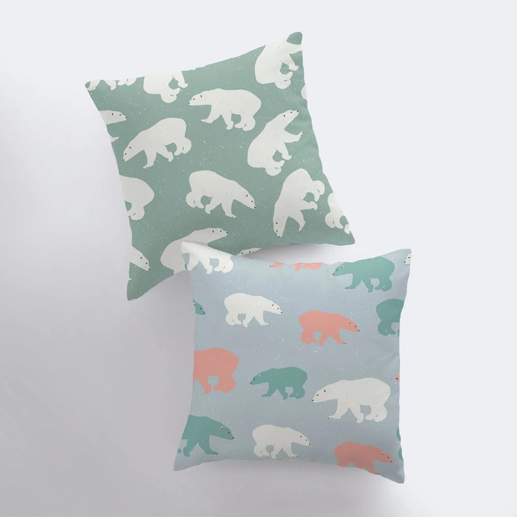 Polar Bear Repeat Pattern | Throw Pillow | Pillow Cover | Mama Bear | Cocoa Favor | Home Decor | Winter Décor | Home Decor Modern UniikPillows