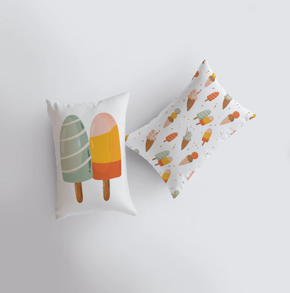 Popsicle Sticks | 18x12 | Repeat Pattern | Pool Decor | Summer Decor | Ice Cream Cone | Pillow Cover | Home Decor | Throw Pillows |Gift idea - UniikPillows