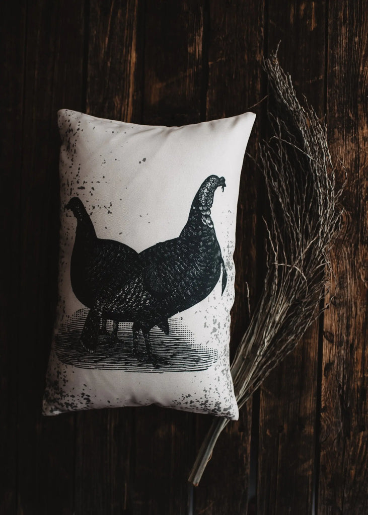 Primitive Black Turkeys Lumbar Pillow Cover | 12x18 Halloween Décor | Fall Decor | Room Decor | Decorative Pillows | Gift for her UniikPillows