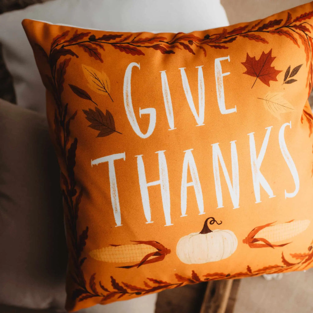 Primitive Give Thanks Pillow Cover |  Thanksgiving decor | Farmhouse Pillows | Country Decor | Fall Throw Pillows | Cute Throw Pillow | Gift UniikPillows