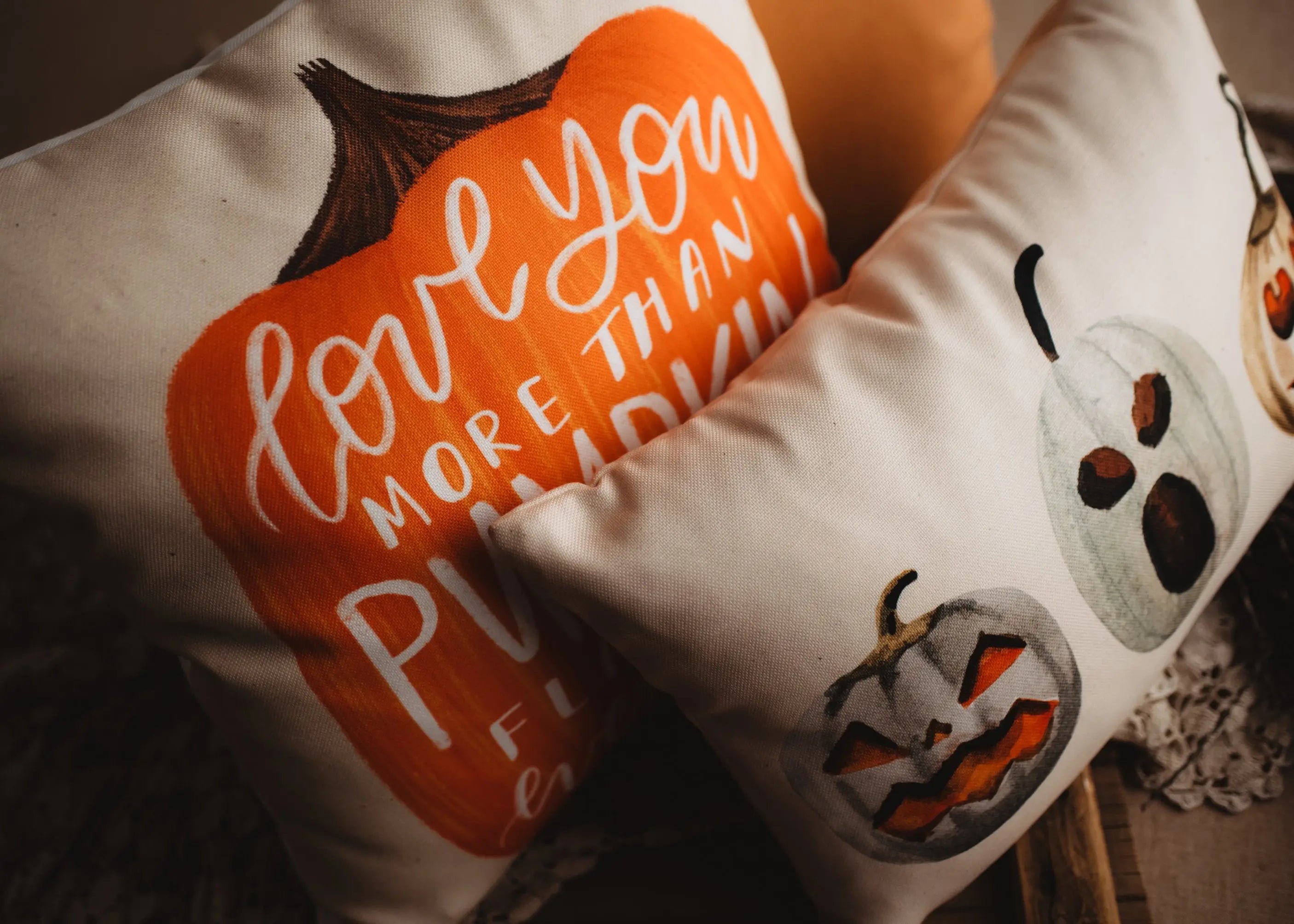 Primitive Pumpkin Decor Pillow Cover | Thanksgiving Décor | Farmhouse Pillows | Country Decor | Fall Throw Pillows | Cute Throw Pillows