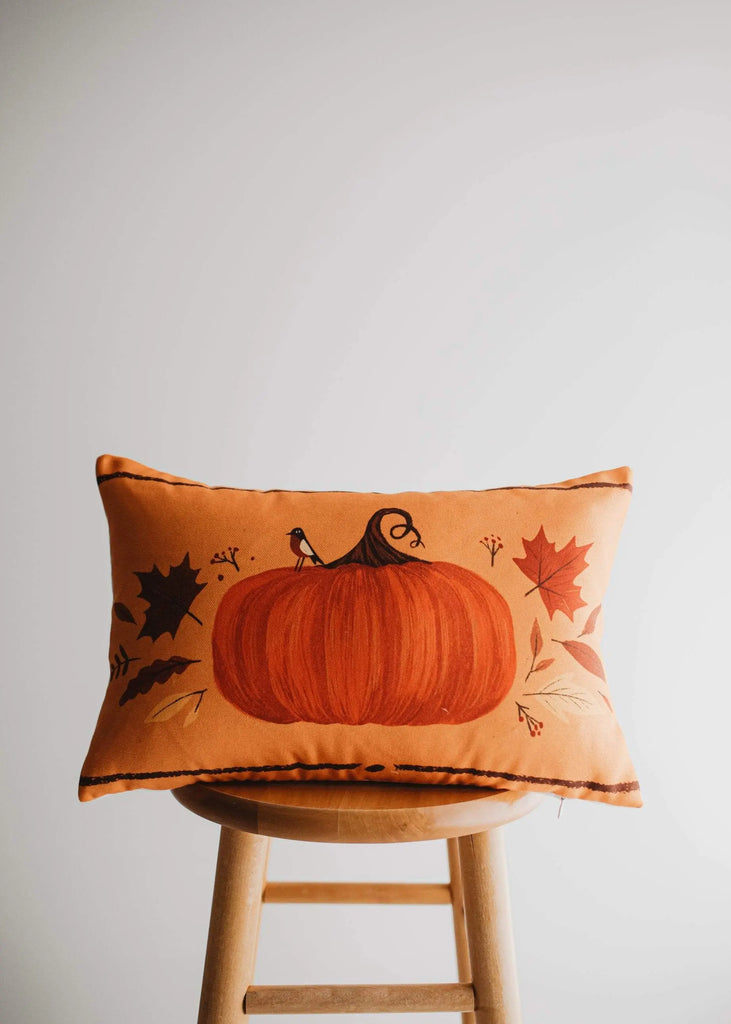 Primitive Pumpkin Lumbar Pillow Cover | 18x12 Thanksgiving Décor | Fall Decor | Room Decor | Decorative Pillow | Gift for her | Sofa Pillows UniikPillows