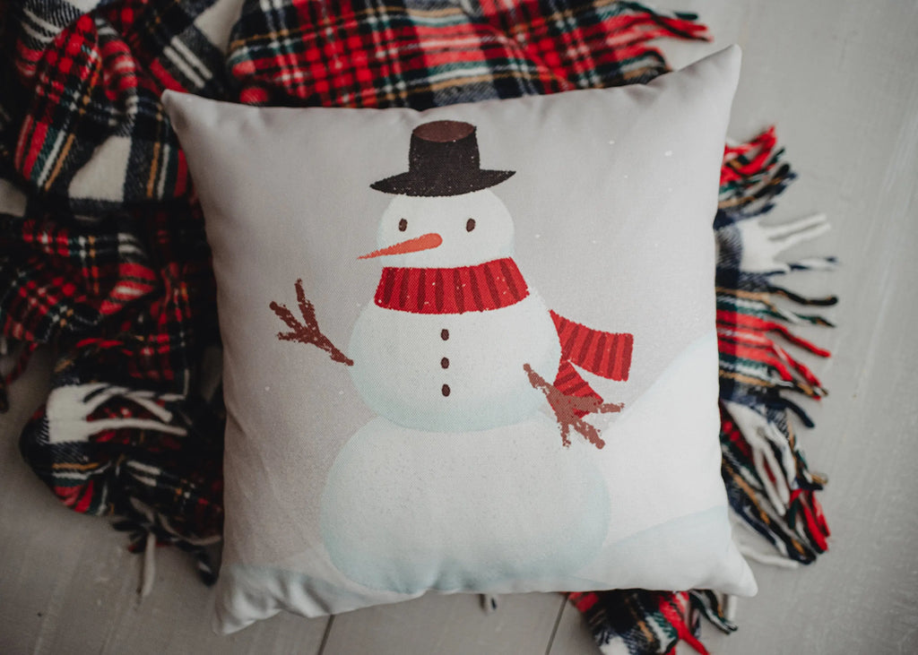 Primitive Snowman Throw Pillow Cover | Primitive Christmas Decor | Bedroom Decor | Christmas Gift | Best Friend Christmas Gift | Room Decor UniikPillows