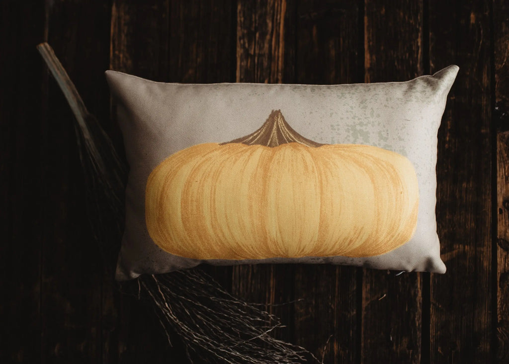 Primitive Upright Fall Pumpkin Lumbar Pillow Cover | 12x18 Thanksgiving Décor | Fall Decor | Room Decor | Decorative Pillows | Gift for her UniikPillows