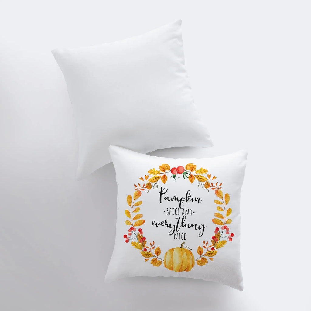 Pumpkin Spice and Everything nice | Pillow Cover | Home Decor | Modern Farmhouse | Farmhouse Pillows | Country Decor | Fall Throw Pillows UniikPillows